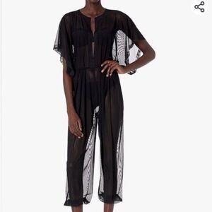 Norma Kamali Lilac Mesh Rectangular Jumpsuit (S)